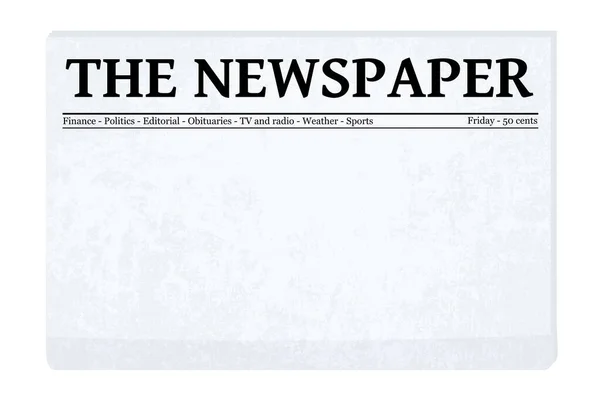 Newspaper Front Page Template Blank Vector Generic Retro Newspaper Mockup — Stock Vector
