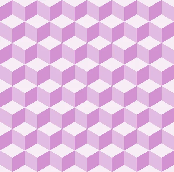 シームレスなキューブベクトルパターン 六角形のタイルのパターンをエンボス加工 モダンなファッション装飾デザイン 明るいピンク紫色のパターン — ストックベクタ