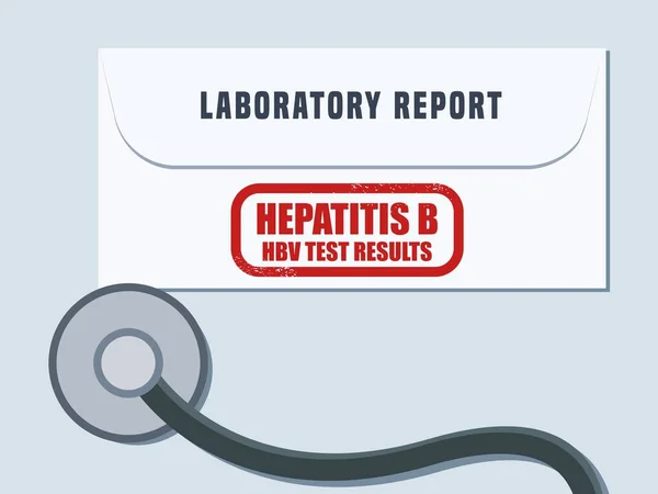 Medizinische Laborergebnisse Hepatitis Hbv Gesundheitskonzept Umschlag Mit Medizinischen Laborberichten Vektorillustration — Stockvektor