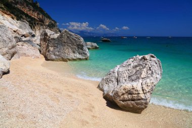 Cala Goloritze İtalya, Sardinya 'da mükemmel bir plaj. Baunei, Sardunya 'nın Ogliastra bölgesinde..