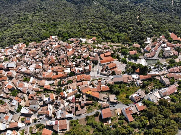 Sardinie Město Baunei Pohled Dron Provincii Ogliastra — Stock fotografie