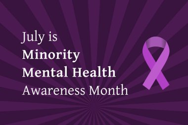 Temmuz 'da Azınlık Akıl Sağlığı Bilinci Ayı için sosyal medya duyuru işareti.