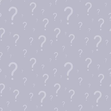 Soru işaretleri kusursuz vektör arkaplanı. Online anket ya da sınav için soru işareti dokusu. İnce gri renk.