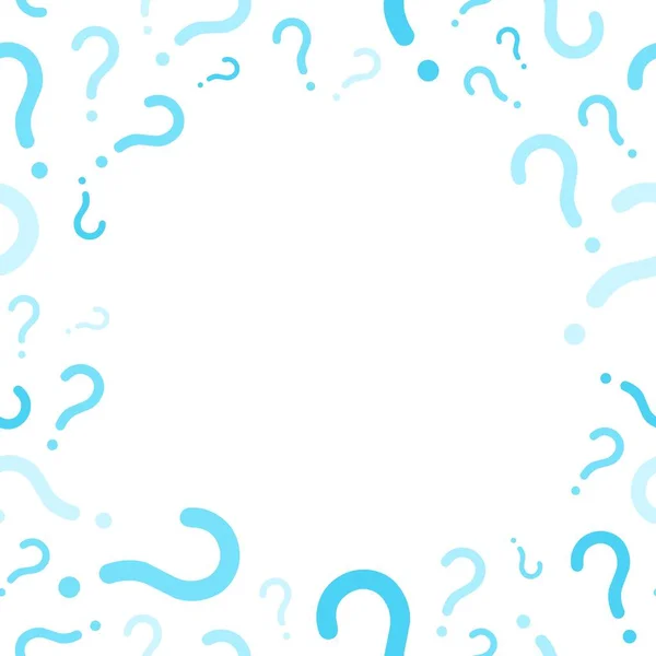 Vector Frame Question Mark Border Survey Quiz Poll Blue White — Stock Vector