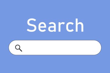 Online search box template. Search engine mobile website blank search field.