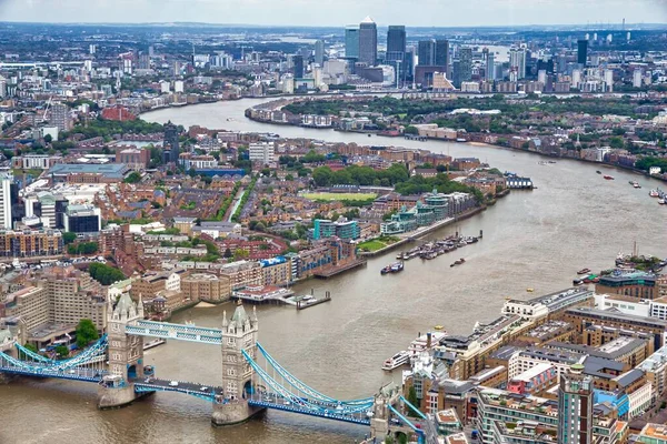 Widok Lotu Ptaka London Tower Bridge River Thames — Zdjęcie stockowe