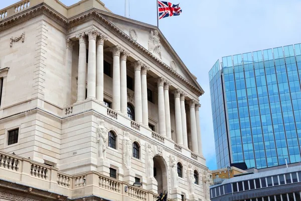 Bank England Londra Ngiltere Deki Ngiliz Merkez Bankası Binası — Stok fotoğraf