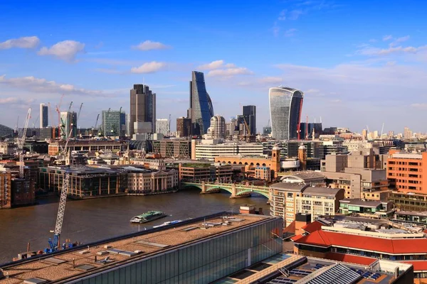 Лондон Великобритания Городской Вид Лондонского Сити Современным Офисным Районом Темза — стоковое фото