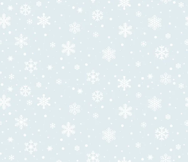 Snöflingmönster Sömlös Ljus Jul Snöflingor Bakgrund Vektor Snöflingmönster — Stock vektor