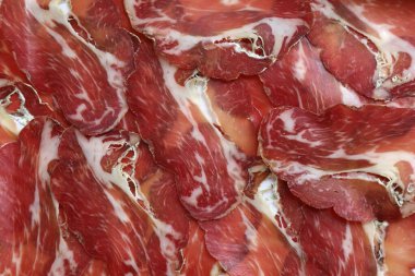 Capocollo Italian deli meat product. Pork neck cold cut salume. Italian food.
