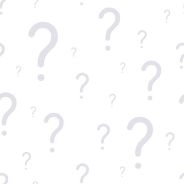 Seamless pattern. Vector question mark pattern. Question marks design for social media quiz, survey or poll. Grey color on white.