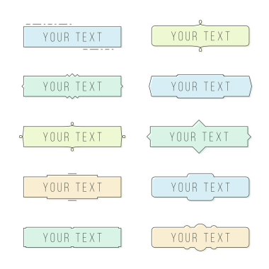 Text banner template. Simple text frame modern style rectangle. Line border frame for text.