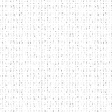 Abstract tech background. Binary code stream seamless vector pattern. Computer code seamless grey white texture.