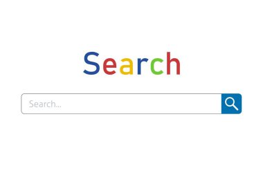 Search box template. Search engine website blank search field.