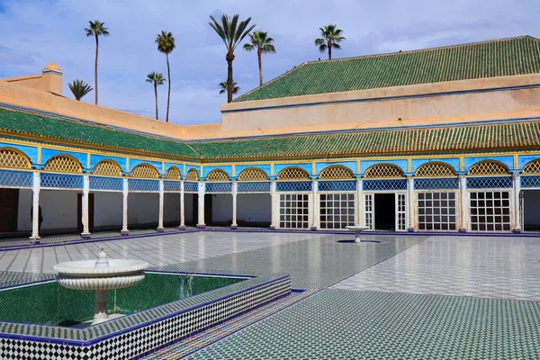 stock image Marrakesh city landmark in Morocco. Bahia Palace.