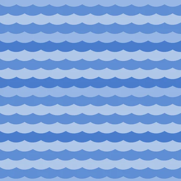 Vektor Blauer Wellenhintergrund Einfache Meereswellen Nahtloses Muster Textile Oberflächengestaltung — Stockvektor