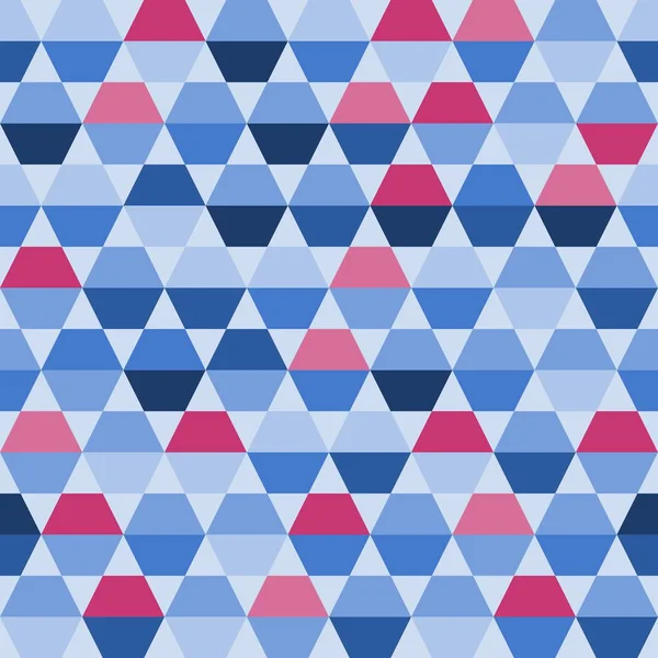 六边形背景 矢量织物打印图形 织物印花几何经典图案 彩色蓝色粉红图形 — 图库矢量图片