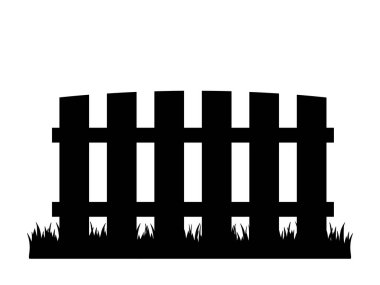 Düz vektör ahşap çit şeklinde. Siyah vektör çit simgesi simgesi.