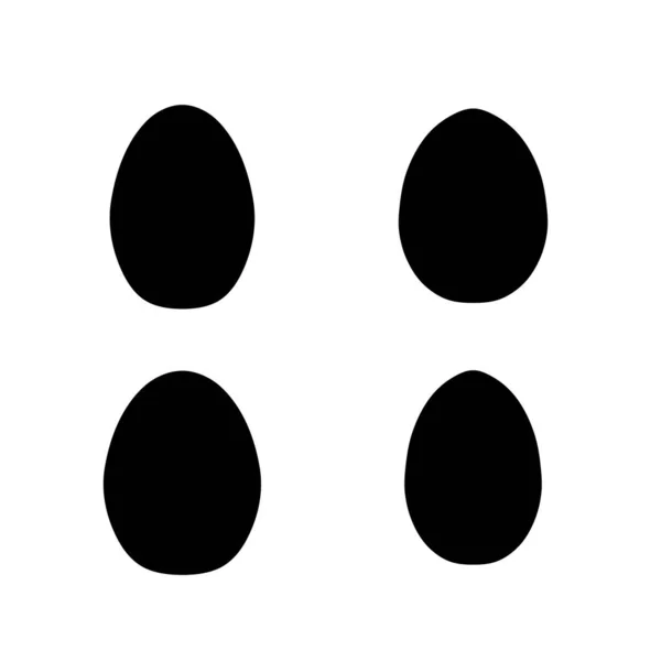 卵の形状はシンプルなベクトルイラストを設定します 白で隔離された卵のシンボル — ストックベクタ