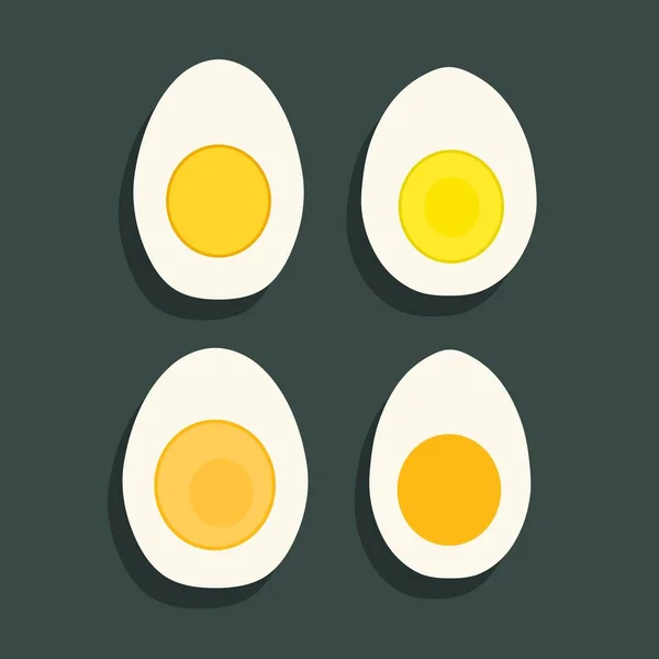 卵ベクターイラスト ハードボイルドチキンの卵の半分セット — ストックベクタ