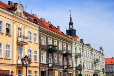 Kalisz kasabası, Polonya. Swietego Stanislawa Caddesi Mimarisi.