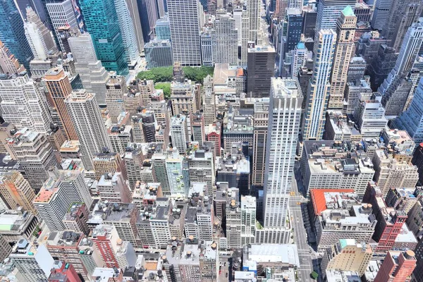 Vista Aérea Nueva York Midtown Manhattan Paisaje Urbano —  Fotos de Stock
