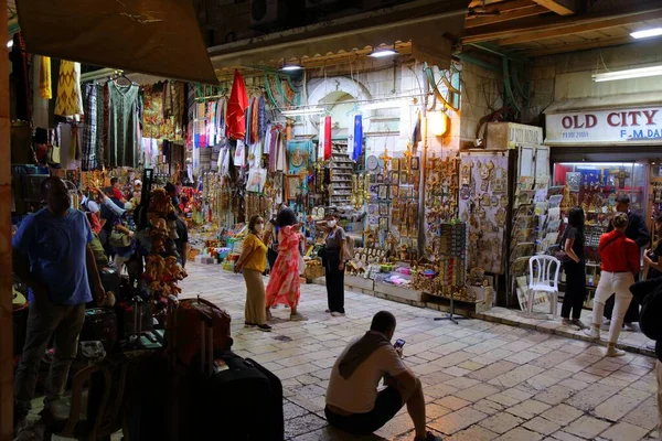 Jeruzalém Israel Října 2022 Turisté Navštíví Jeden Mnoha Souks Tržiště — Stock fotografie