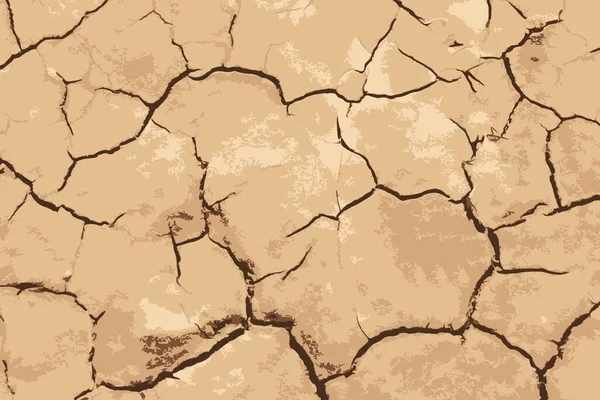 乾燥泥の表面 乾燥土壌ベクトル図 地球温暖化の概念 — ストックベクタ