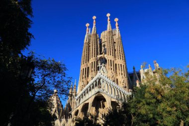 Barcelona Sagrada Aile Kilisesi. Barcelona, İspanya 'nın simgesi.