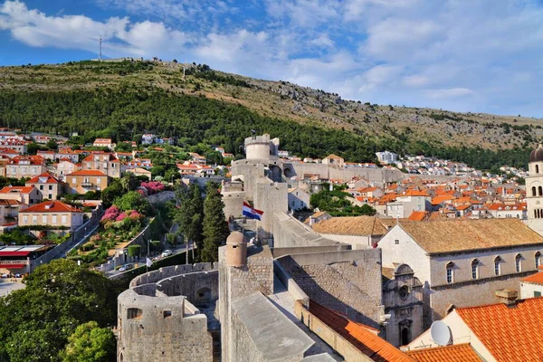 Dubrovnik City Landmark Хорватія Середньовічні Міські Мури — стокове фото