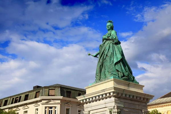 Klagenfurt Austria Agosto 2022 Monumento Emperatriz María Teresa Plaza Neuer —  Fotos de Stock