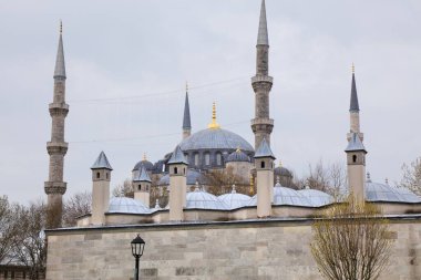 İstanbul 'daki Mavi Cami, Türkiye. İstanbul 'un Fatih ilçesindeki UNESCO Dünya Mirası Alanı.