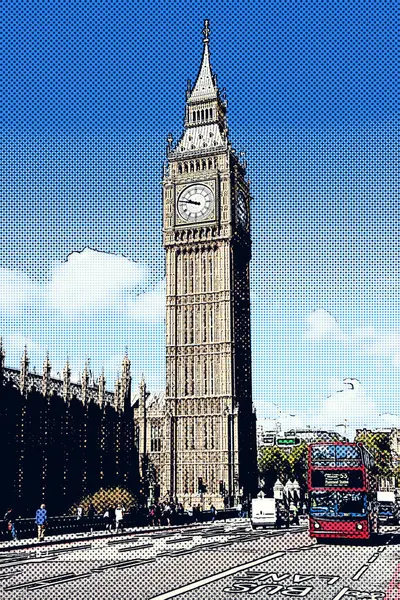 Londres Reino Unido Big Ben Design Pôster Gráfico Estilo Impressão — Fotografia de Stock