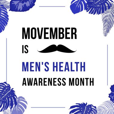 Kasım ayında Movember Erkek Sağlığı Bilinci Ayı. Sosyal medya duyuru posteri.