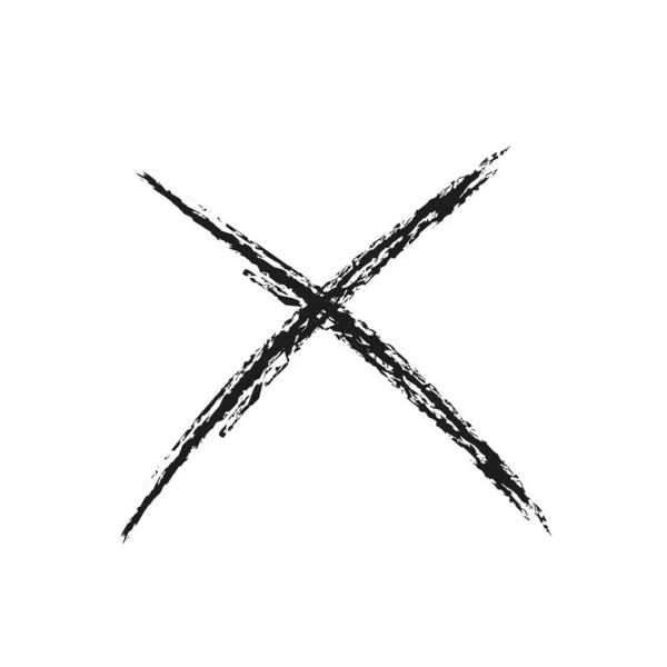 Znak Grunge Skrzyżowany Symbol Wektora Element Projektu Krzyża Aby Anulować — Wektor stockowy