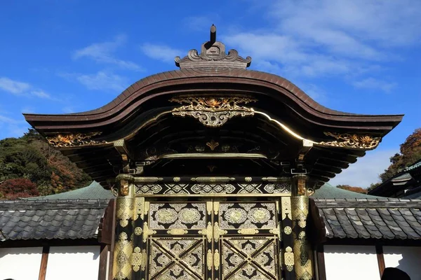 Hito Japón Kamakura Templo Budista Zen Kencho Puerta Karamon — Foto de Stock
