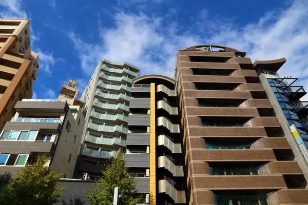 Tokyo Japão Novembro 2016 Vista Rua Edifícios Residenciais Bairro Hanakawado — Fotografia de Stock