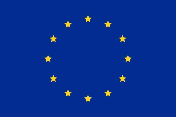 Bandeira Europa Com Estrelas Símbolo Ilustração Vetorial —  Vetores de Stock