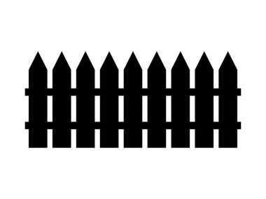 Çit yalıtılmış vektör. Basit ahşap çit vektör ögesi.