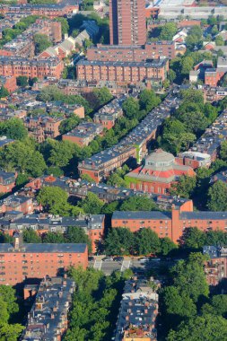 Boston South End havadan görünümü. Columbus Avenue yakınlarındaki yerleşim bölgesi.