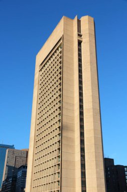 Boston, Amerika Birleşik Devletleri - 9 Haziran 2013: Hıristiyan bilim Yönetim Binası Boston'da. Bina 370 ft uzun boylu ve brutalist mimarisinin güzel bir örneğini.
