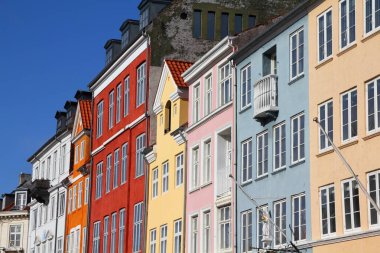 Danimarka, Kopenhag 'da Nyhavn Caddesi. Yer imi.