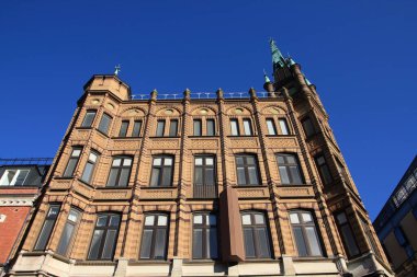 Malmö, İsveç - eski kasaba mimarisi. İskandinavya (İsveççe Skane) ve Öresund bölgesinde şehir.