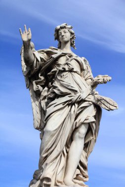 Roma, İtalya 'da melek heykeli. Ponte Sant 'Angelo' nun melek heykelleri.).