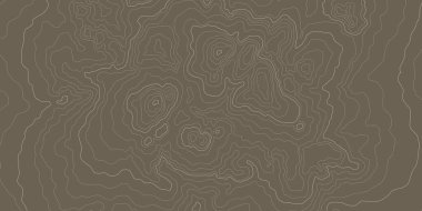 Geçmişe dönük harita arkaplanı. Yer haritası vektör tasarımı. Retro topografik yükseklik çizgi haritası deseni.
