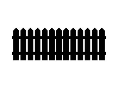 İzole edilmiş vektör basit ahşap çit şekli. Siyah vektör çit simgesi simgesi.