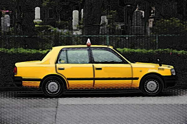 Иллюстрация Стиле Токийского Такси — стоковое фото