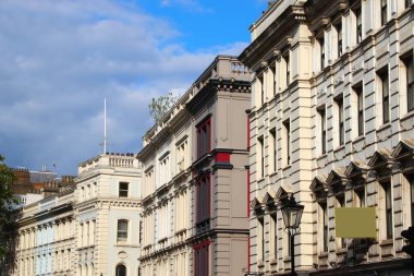 Londra 'nın Bloomsbury bölgesinde. Great Russell Caddesi 'nin sokak manzarası.