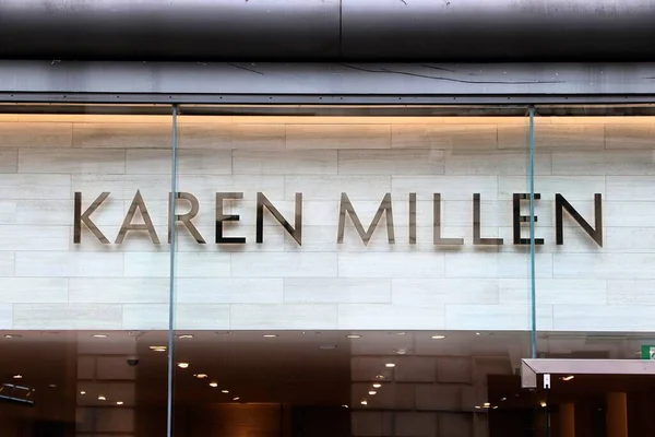 stock image LONDON, UK - JULY 14, 2019: Karen Millen brand fashion store in London UK. Karen Millen brand is owned by Boohoo Group plc online clothes retailer.
