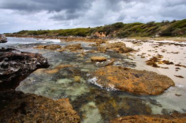 Avustralya - Yeni Güney Galler'de jervis Bay beach. Sahil ve deniz.